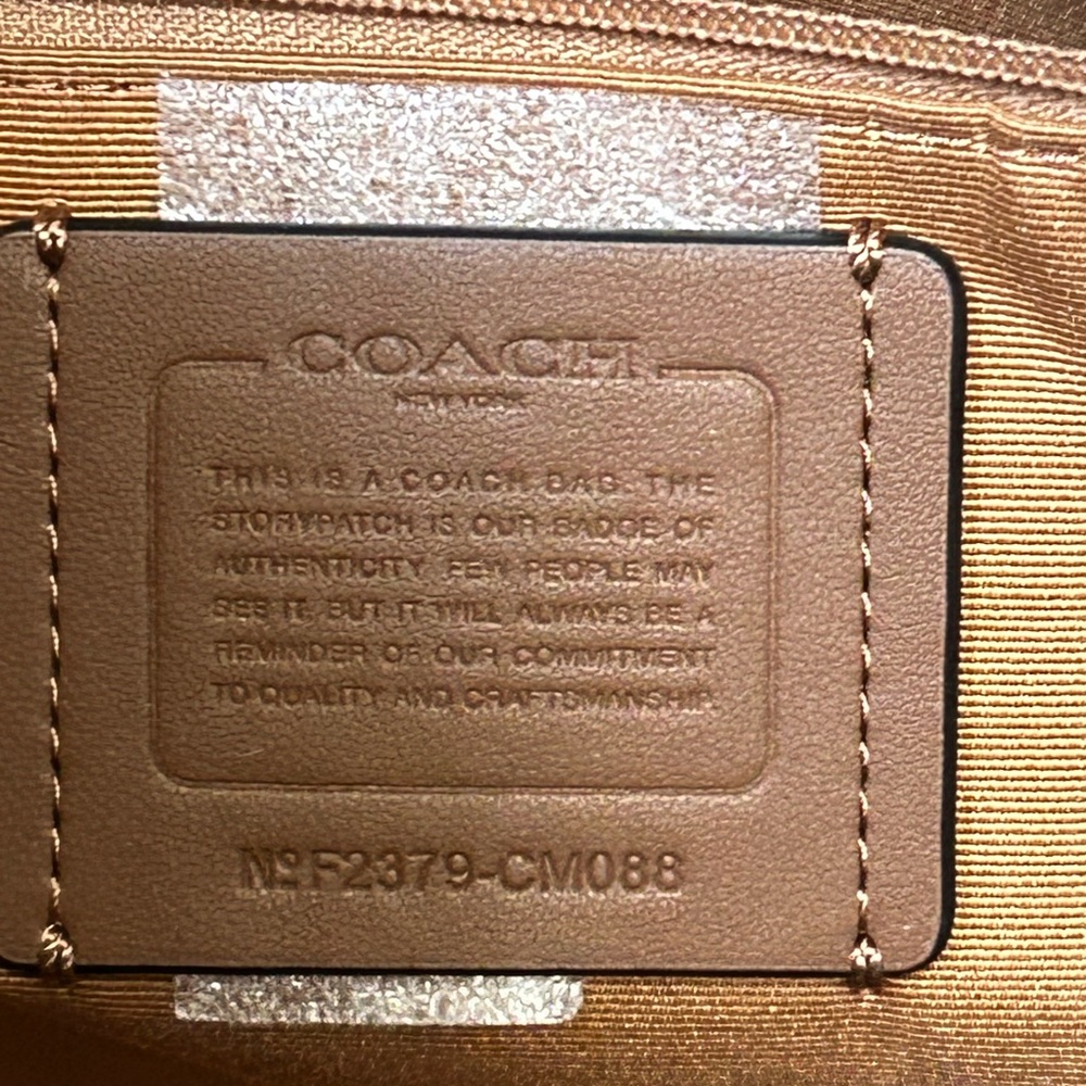 COACH Andy Suede and Pebble Leather Tassel Cinch Tote in Denim Blue NWT - Picture 11 of 12